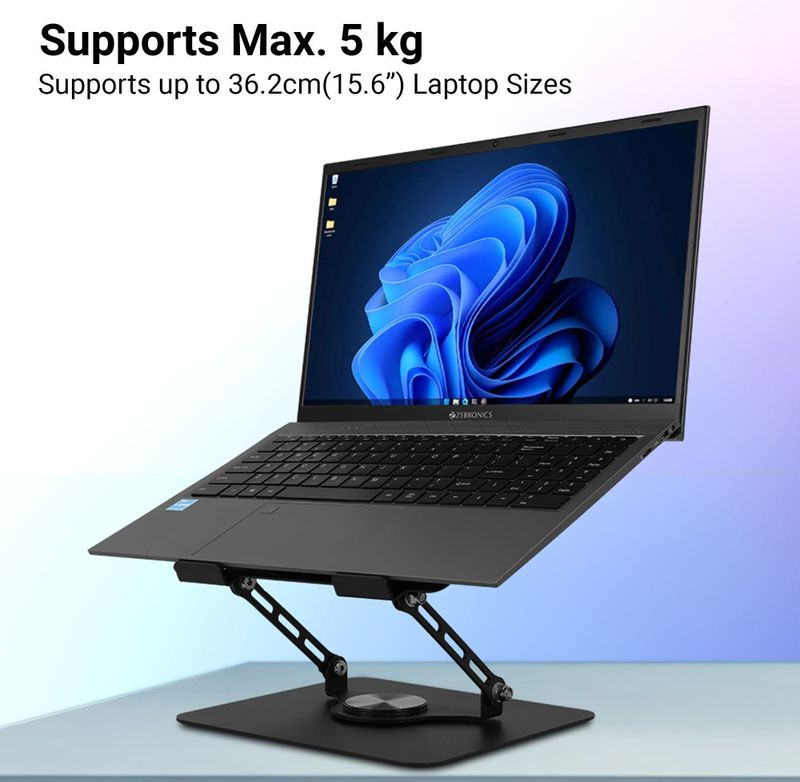 ZEBRONICS NS4000 PRO 2 Laptop Stand, 15.6 inch, 2xUSB - Image 3