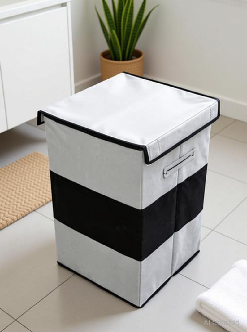 Mteaser 75 L Grey, Black Laundry Basket - Image 5