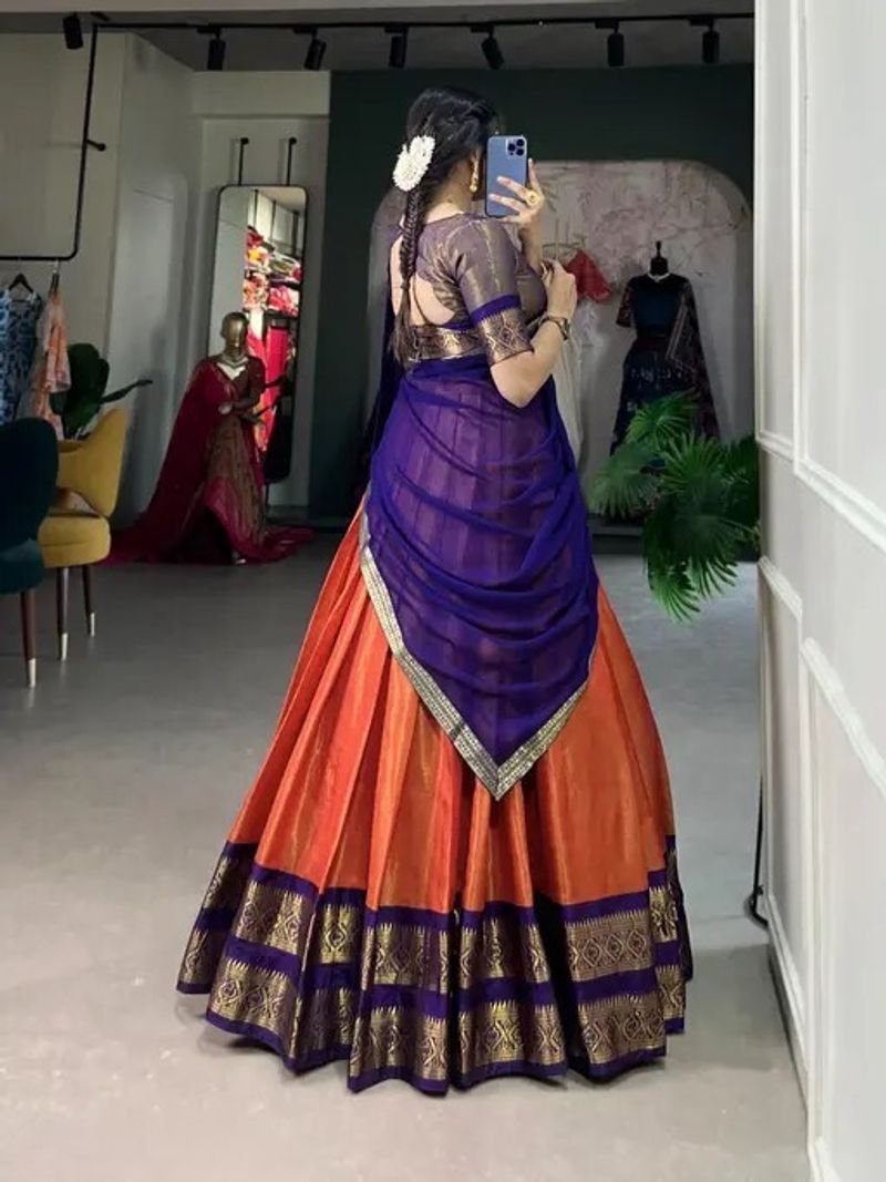 BRIHANNALA Multicolor Semi Stitched Lehenga Choli - Image 3