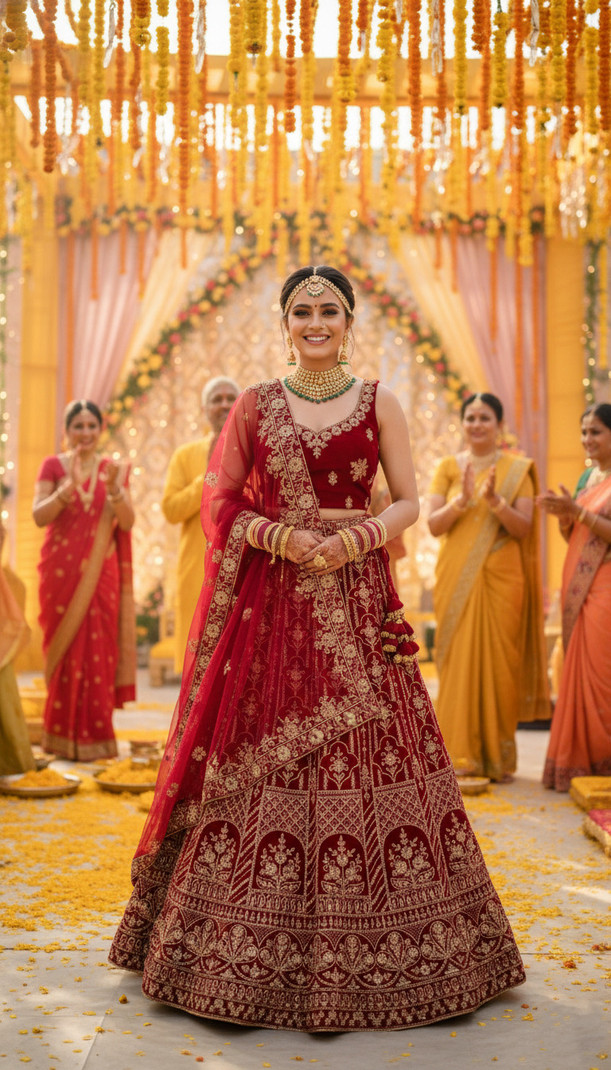 G2J BROTHERS Embroidered Semi Stitched Lehenga