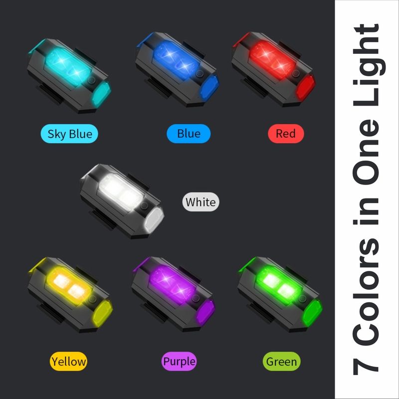 SPOKEFOX Universal Safety Light 7 Colors 30 Modes 2pc LED Rear Break - Image 3