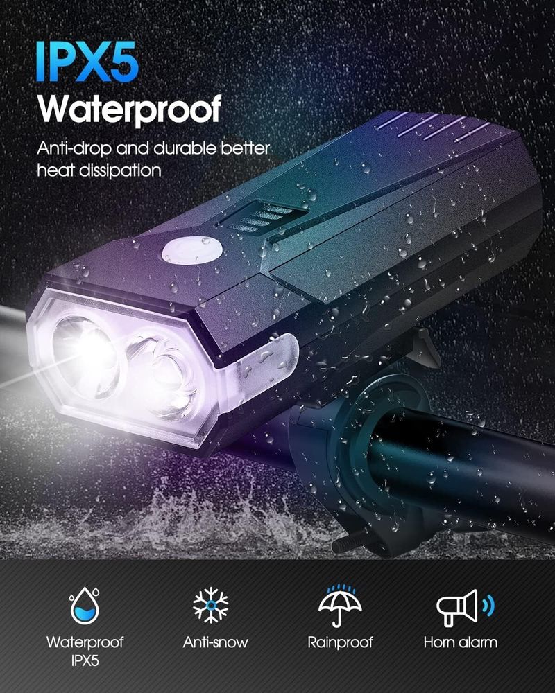 Linist Bicycle Light Set USB Rechargeable - Image 3