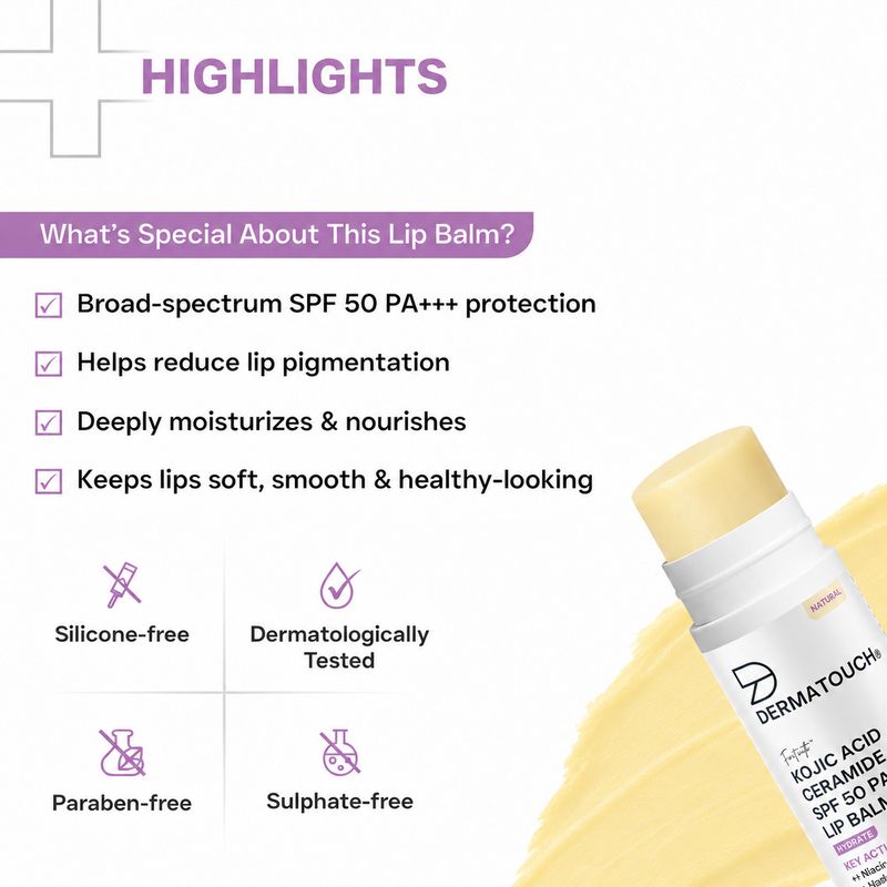 Dermatouch Kojic Acid Ceramide SPF 50 Lip Balm 5g - Image 5
