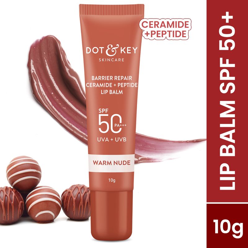 Dot & Key Ceramide & Peptide Barrier Repair Lip Balm SPF Warm Nude - Image 2