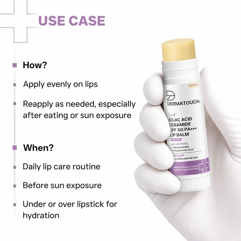 Dermatouch Kojic Acid Ceramide SPF 50 Lip Balm 5g - Image 6