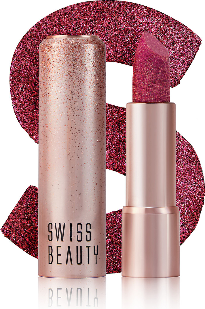 swiss beauty more than glitter lipstick glittery finish nourishing vitamin c