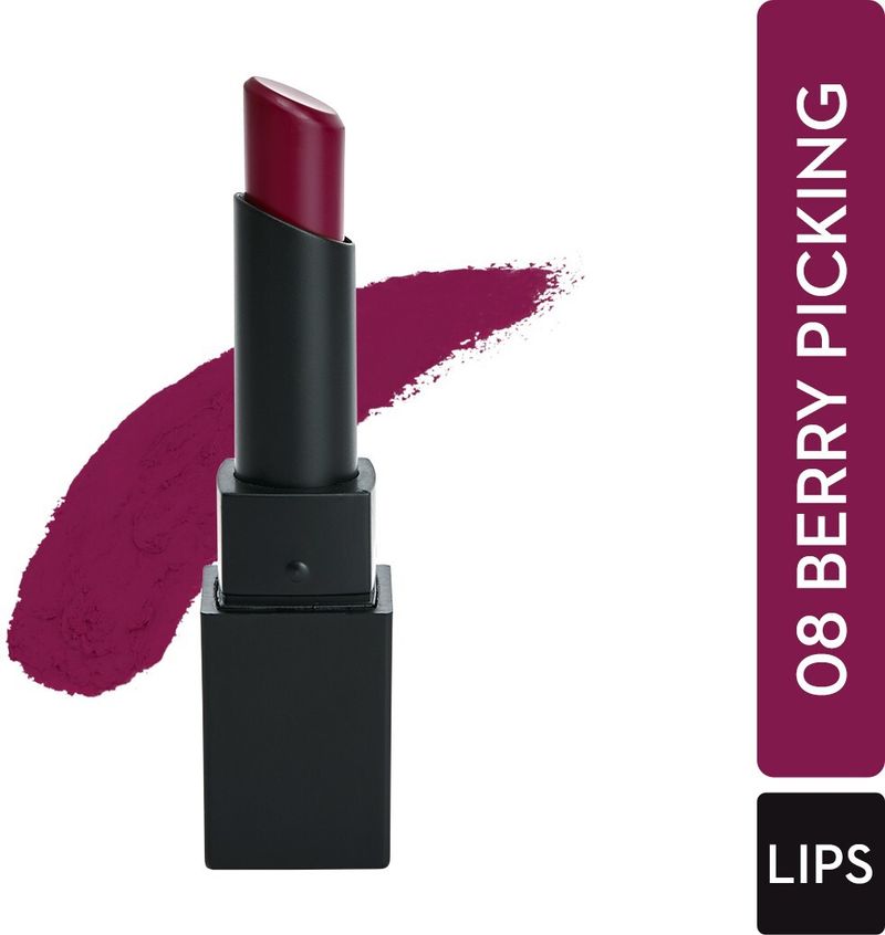 SUGAR Cosmetics Nothing Else Matter Longwear Lipstick (08 Berry Picking (Berry), 3.2 g)