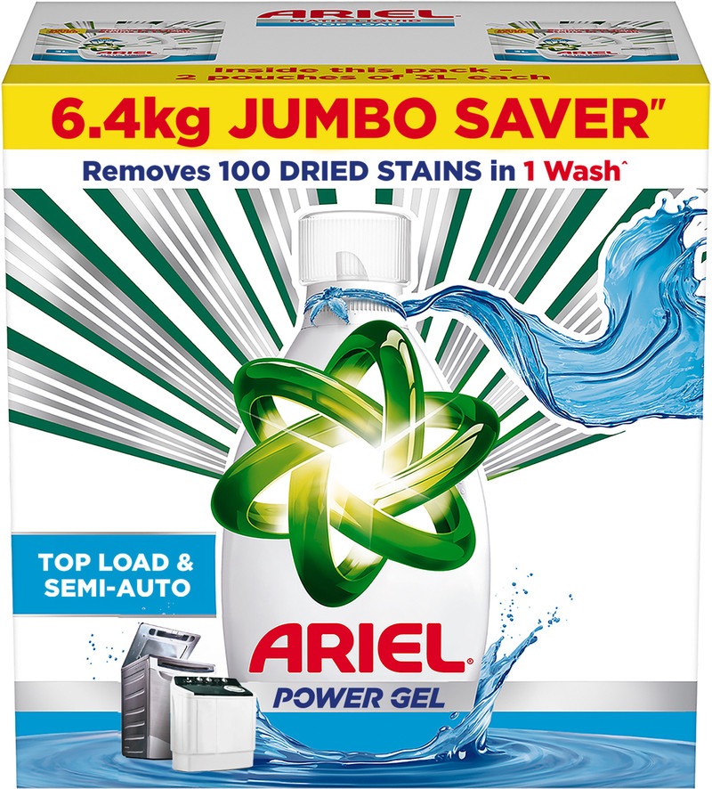 Ariel Top Load and Semi auto power gel Fresh Liquid Detergent (6.4 kg)