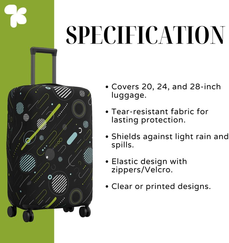 AMPEREUS Geometric Printed Luggage Cover 20 - Image 5