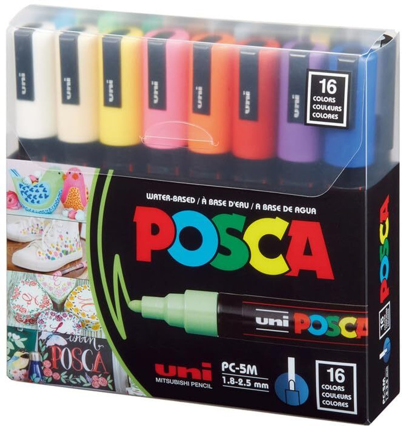 posca 5m 1 8 2 5 mm bullet shaped paint marker pen reversible washable tips