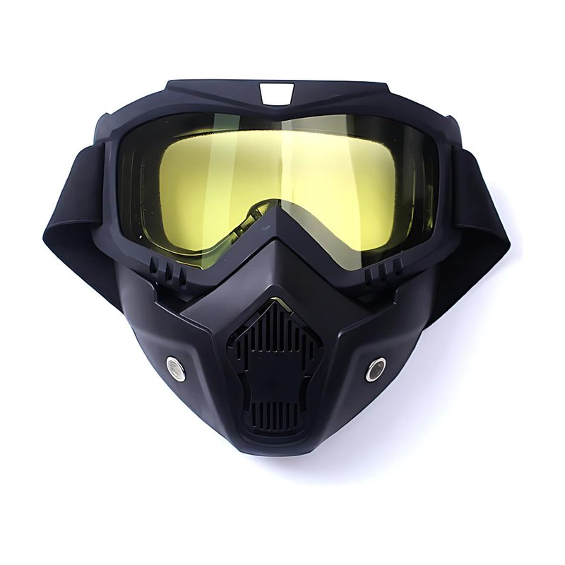 KAVYARA Riding Armor Face Protective Cover Windproof Night Vision Glasses & Dust Filter Decorative Mask (Yellow, Pack of 1) - Image 4