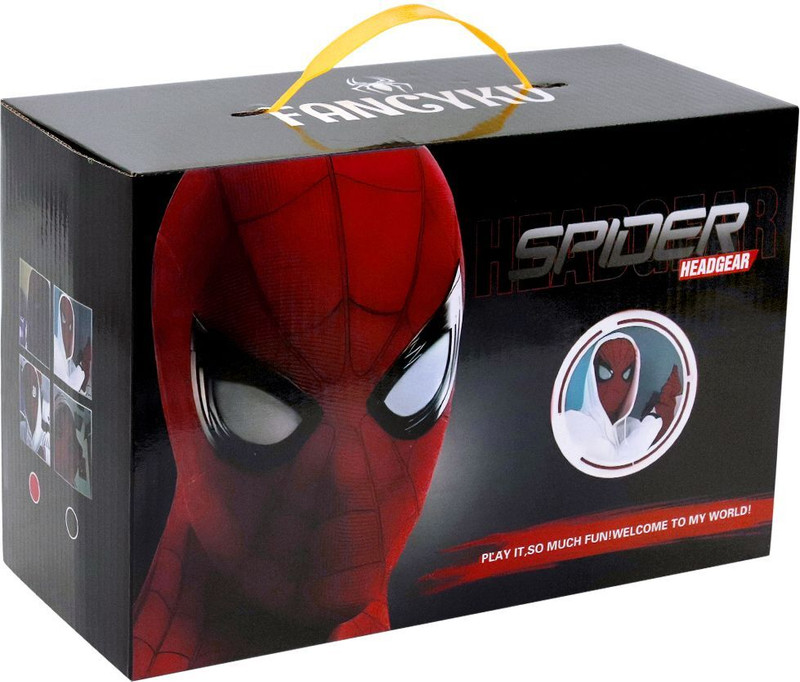 PROBEROS 3D Superhero Mask with Blinking Eyes Jaw Motion Headgear for Cosplay Adults Kids Party Mask Red, Pack of 1
