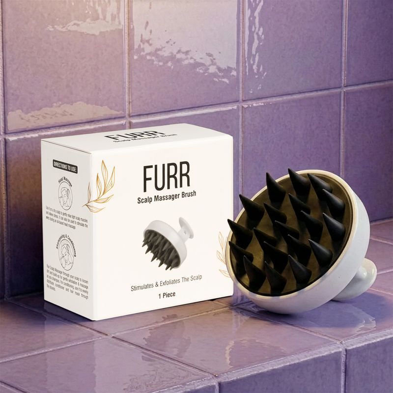 FURR By Pee Safe Scalp Massager Brush (White, Grey) - Image 2