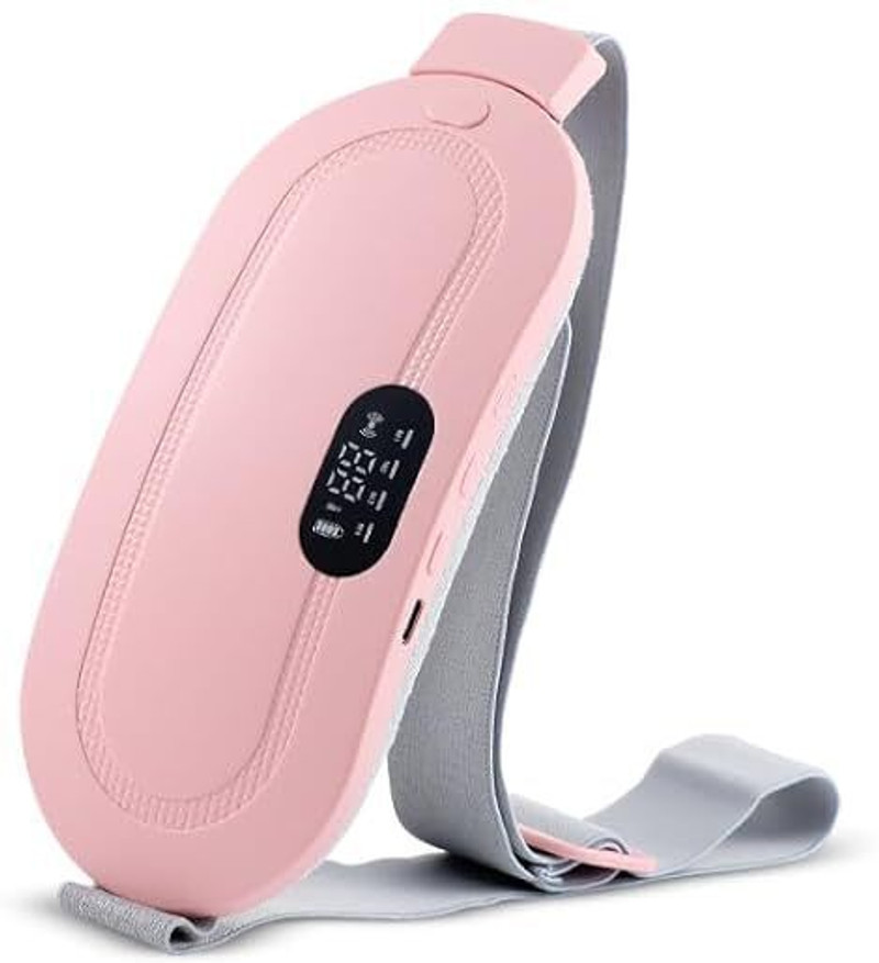 BE ME CCP Portable Cordless Heating Pad For Period Cramp Relief Massager Adjustable Belt Massager (Pink, grey)