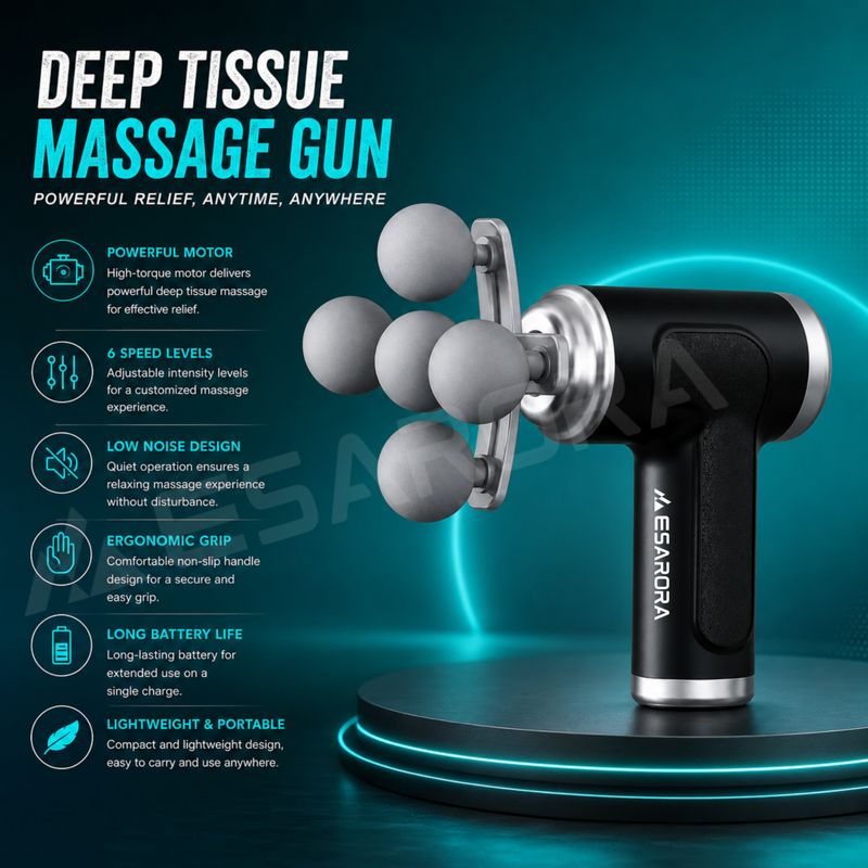 Esarora Massage Gun 6-Speed Portable - Image 4