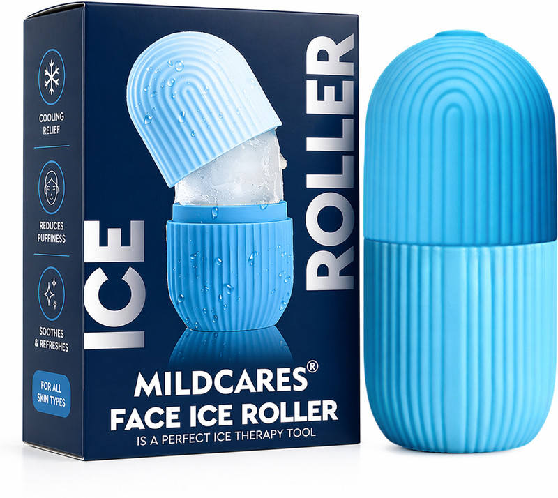 MILDCARES Ice Roller for Face, Eyes & Body | Silicone Facial Massager for Glowing Skin, Puffiness, Acne, Pores, Wrinkles, Relaxation & Daily Skincare 
