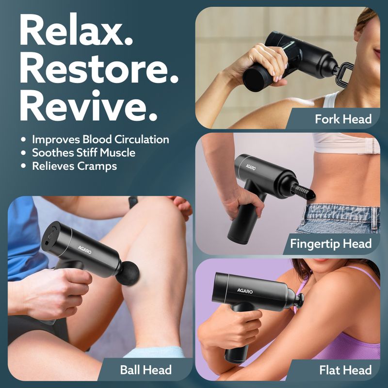 AGARO Regal Gun Massager, 4 Heads, 6 Speeds - Image 5