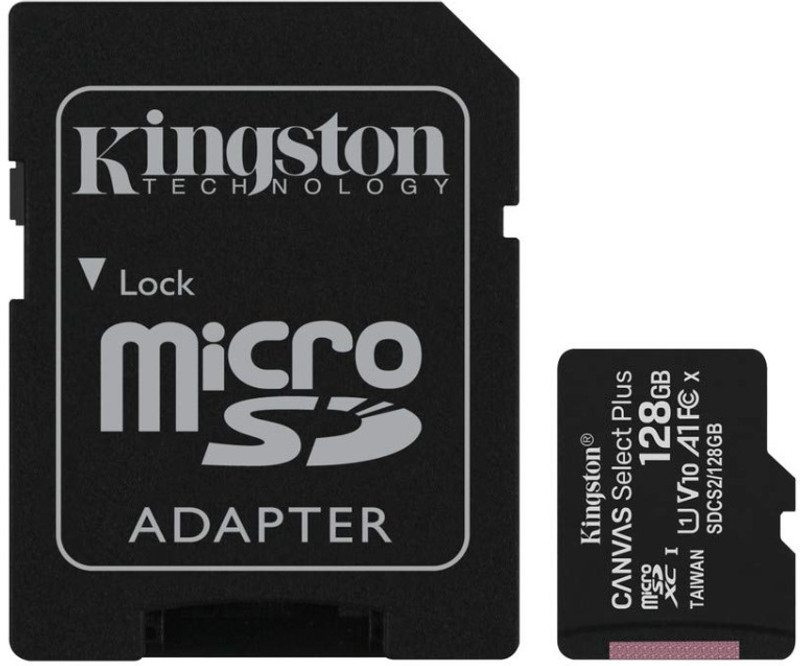kingston canvas select plus 128gb microsd card class 10 uhs i speeds up 100mb s adapter sdcs2 32gbin 128 gb 100 mb s memory compatible camera computer mobile tablet