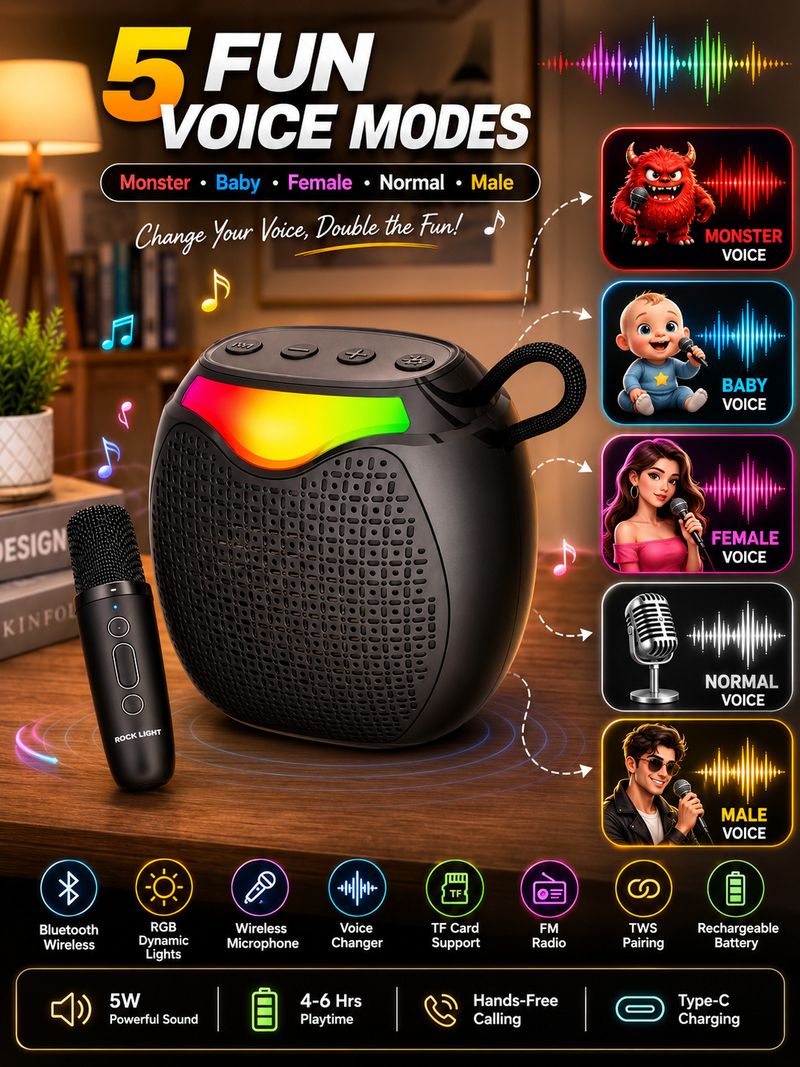Neelkanth Toys RockLight Singing Mic with Speaker - Image 3