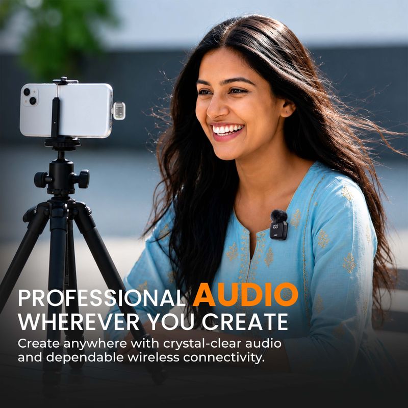 MAK Dual Wireless Lavalier AI ANC Microphone - Image 6