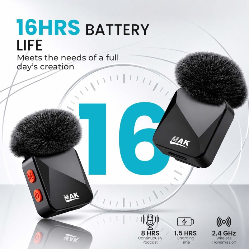 MAK Dual Wireless Microphone with AI ANC - Image 6