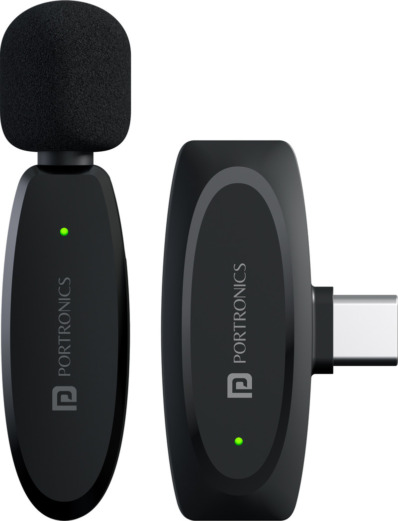 Portronics Dash 7 Ai Omnidirectional Type C Wireless Microphone,Ai Noise Cancellation Microphone