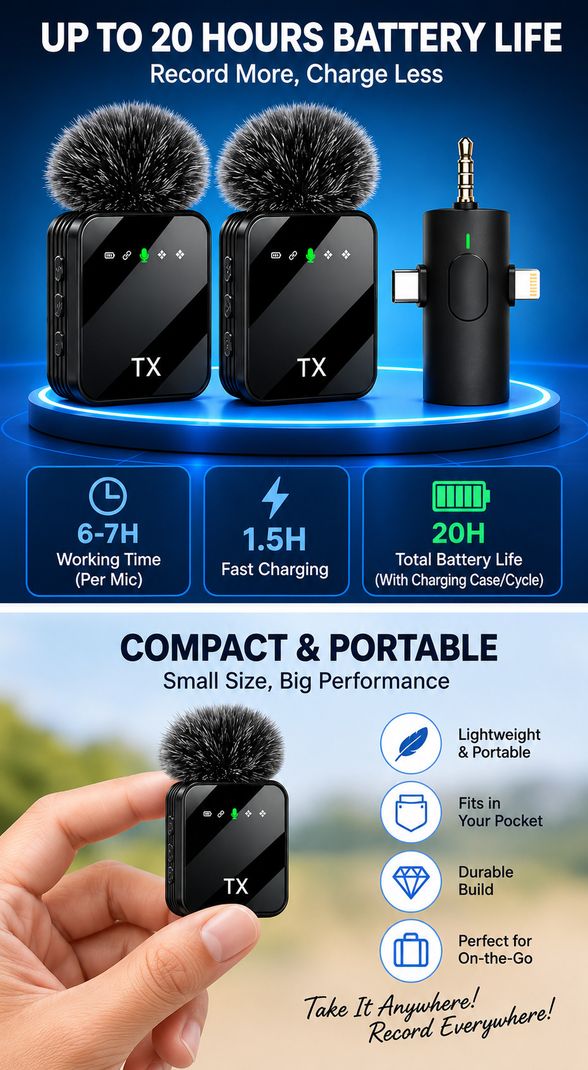 Fireshell Wireless Mic for YouTube Vlogging - Image 6