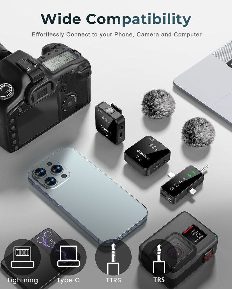 Grenaro 3 in 1 Wireless Mic for Vlogging - Image 6