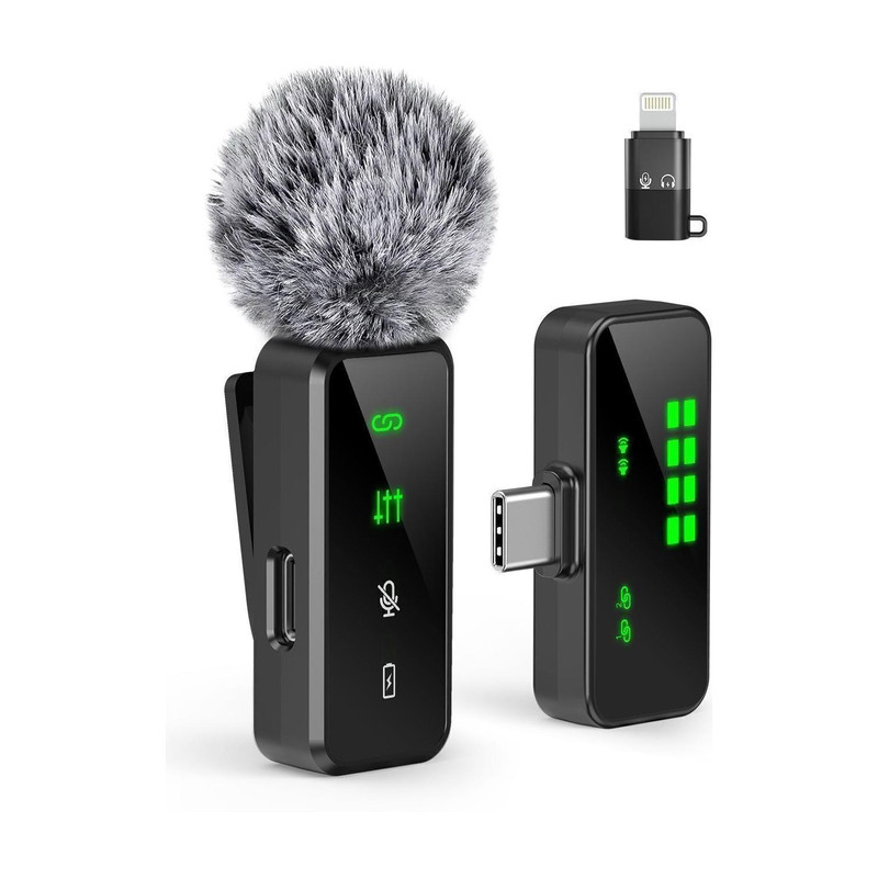 Grenaro 30m Range Mike Wireless, Wireless Mic for YouTube, Mic With LED Indicator Light Microphone