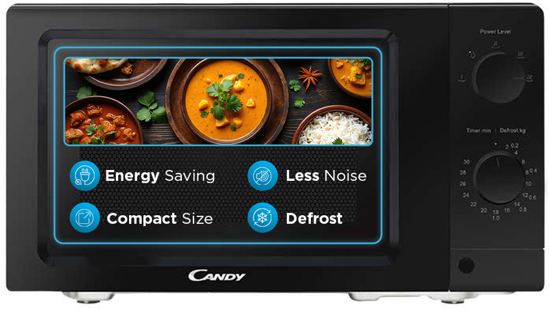 CANDY 19 L Inverter Technology with 5 Power Levels and Defrost,3 year Warranty on magnetron Solo Microwave Oven