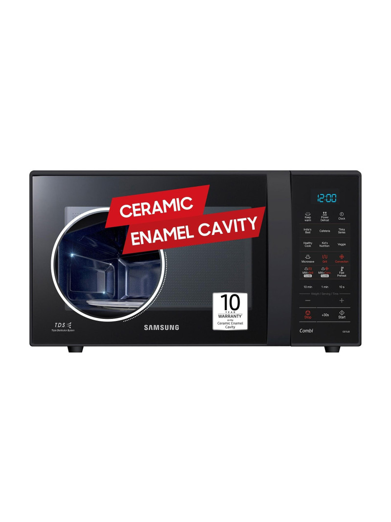 Samsung 21 L Pre heat, Eco Mode, Power Defrost, Auto Cook, Wire Rack Convection Microwave Oven (CE73JD-B1/XTL, Black)