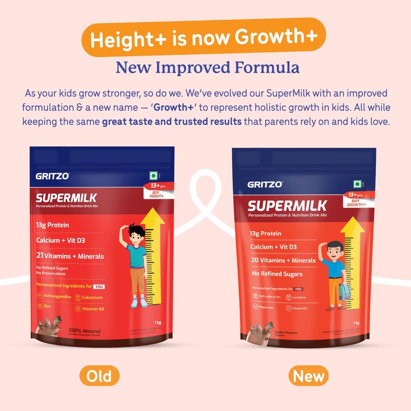 Gritzo SuperMilk Growth+ 13g Protein Powder, Double Chocolate - Image 3