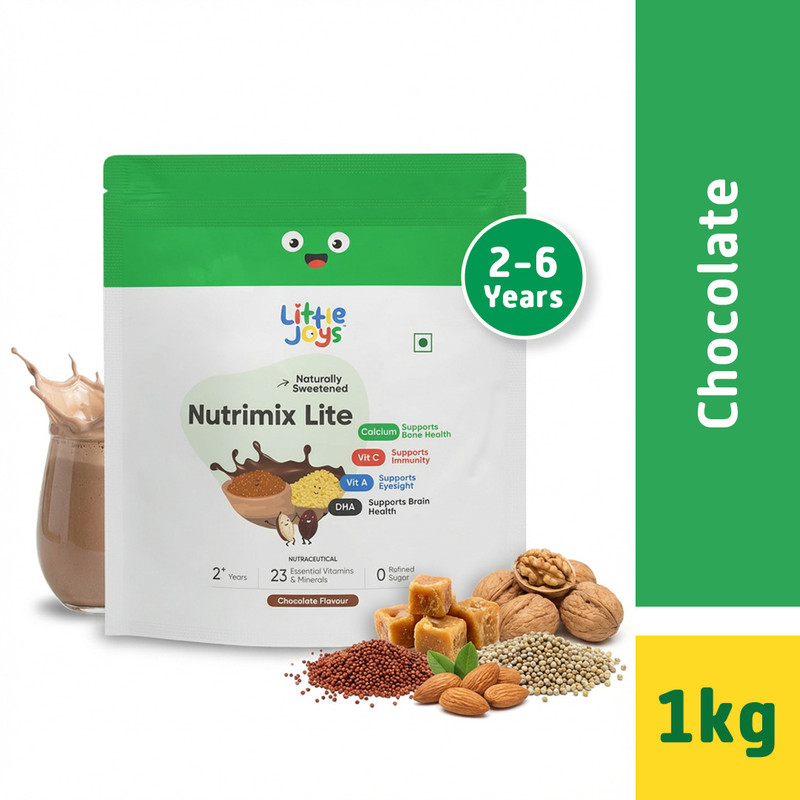 Little Joys Nutrimix Lite For Kids 2-6Yrs | Improves Immunity &Gut Health |Chocolate Flavour (1 kg)