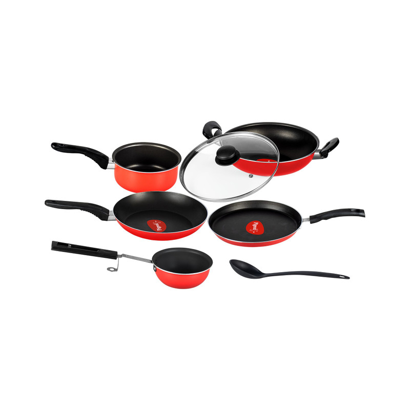 Pigeon Favourite Gift Non-Stick Coated Cookware Set (Aluminium, 7 - Piece)