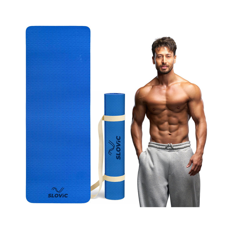 SLOVIC Non-Slip Yoga Mat-Perfect Grip for All Levels Thickness 6mm | Blue 6 mm Yoga Mat