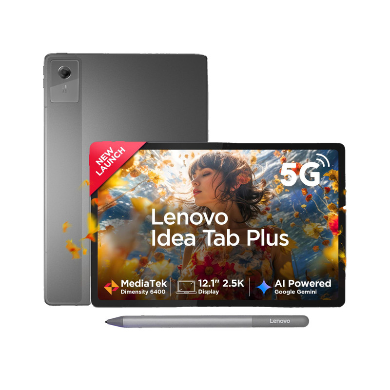 Lenovo Idea Tab Plus with Pen 12 GB RAM 256 GB ROM 12.1 inch with Wi-Fi+5G MediaTek 6400 Tablet (Luna Grey)