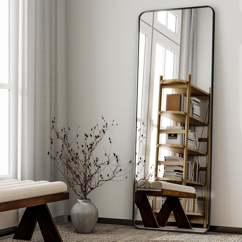 ARTMENT Arched Floor Black Frame Mirror 150 X 40 CM - Image 2