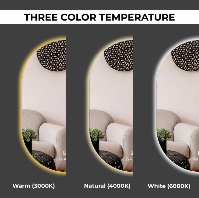 LUPPRA 12x18 in Capsule Touch-Sensor LED Wall Mirror - Image 6