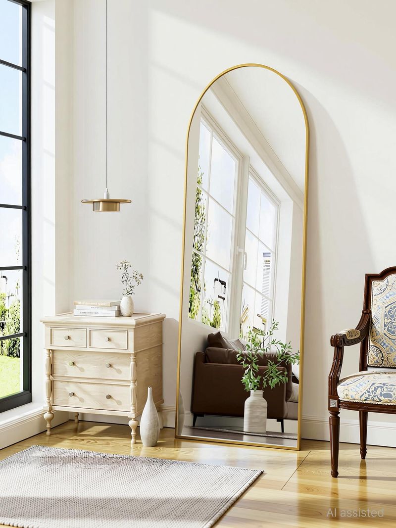 ARTMENT Vista Frame Floor Mirror Gold Arched 160x50cm - Image 5