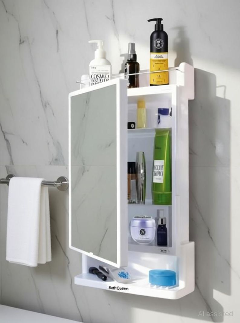 Bath Queen RichLook White Bathroom Mirror - Image 4
