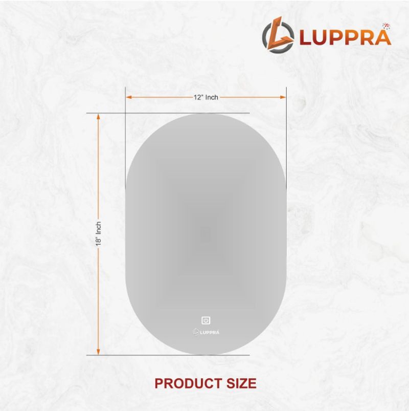 LUPPRA 12x18 in Capsule Touch-Sensor LED Wall Mirror - Image 4