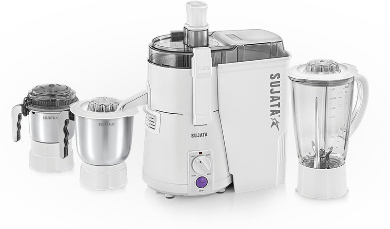 SUJATA Maxima 900 W Juicer Mixer Grinder (Powermatic Maxima | 3 Jars | White)