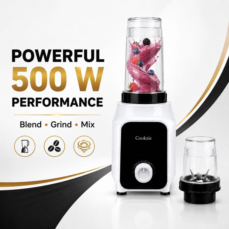 Cookzie Nutri Blender 500 W Juicer Mixer Grinder (Nutri Blender 500 W Juicer Mixer Grinder | 3 Jars | Black) - Image 3