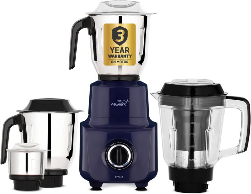 V-Guard Citius 750 W Mixer Grinder, Midnight Blue, 4 Jars - Image 2