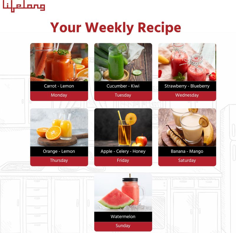 Lifelong Mastiquer 180W Juicer Red - Image 3