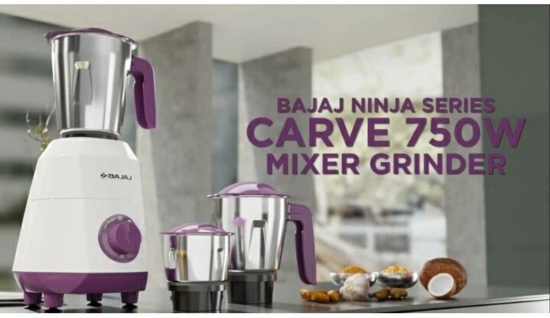 Bajaj Ninja Series Carve 750W Mixer Grinder, 3 Jars, Purple - Image 4