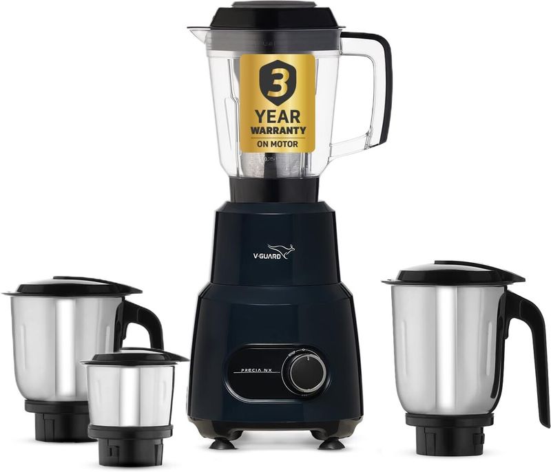 V-Guard Precia NX 750 W Mixer Grinder (Precia NX | 4 Jars | Ocean Blue)