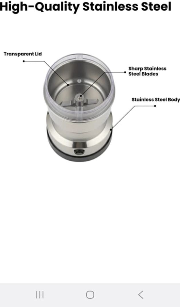 SHOPPYBEA Stainless Steel Spice & Coffee Grinder 150W - Image 6
