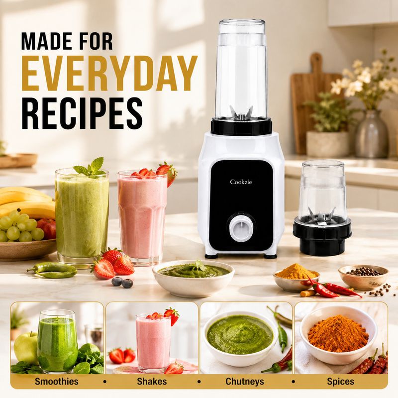 Cookzie Nutri Blender 500 W Juicer Mixer Grinder (Nutri Blender 500 W Juicer Mixer Grinder | 3 Jars | Black) - Image 4