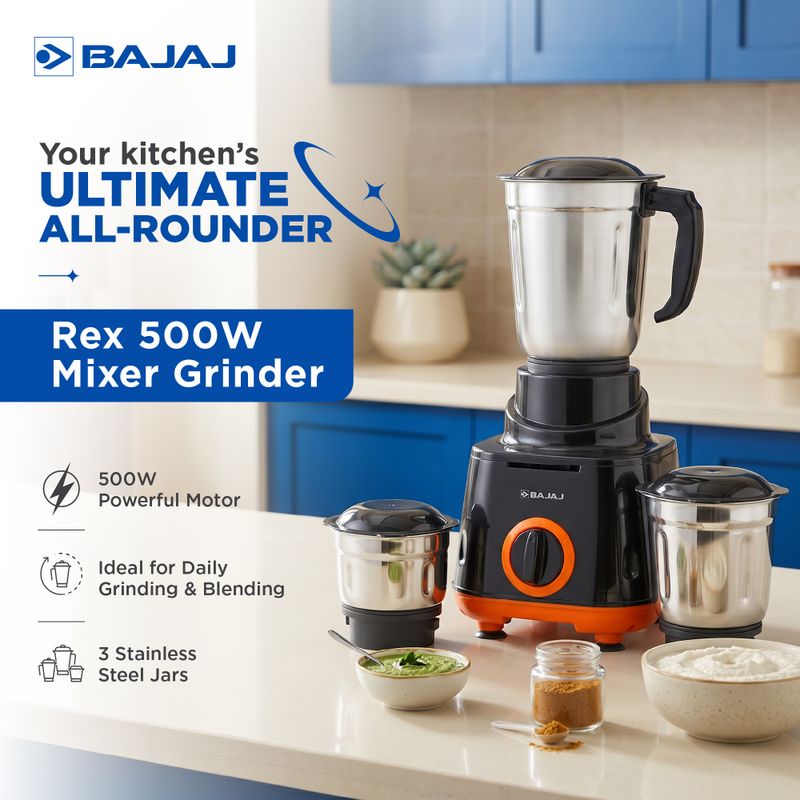 Bajaj Rex 500 W Mixer Grinder - Image 3
